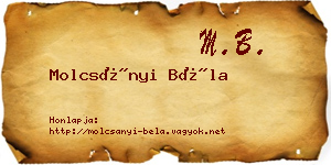 Molcsányi Béla névjegykártya