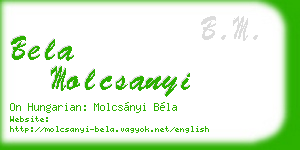 bela molcsanyi business card