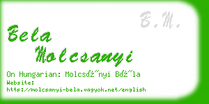 bela molcsanyi business card